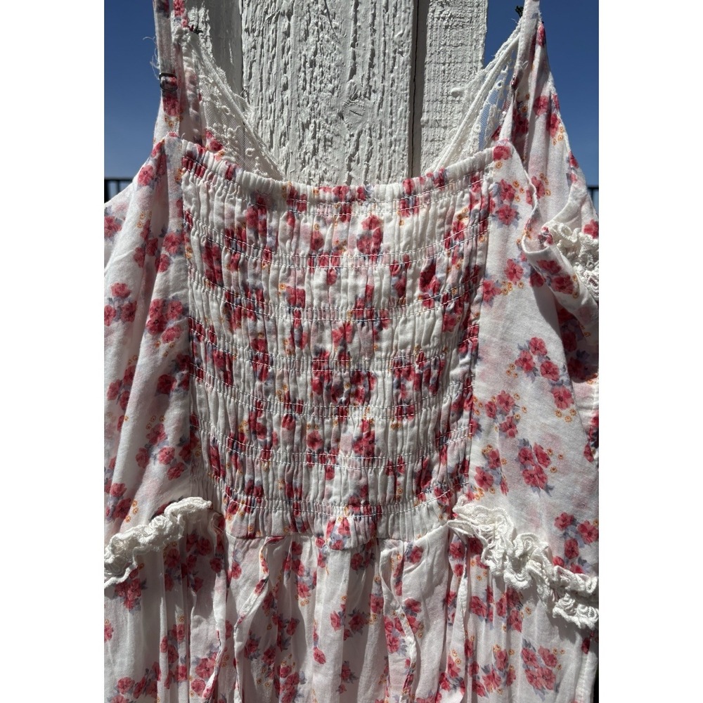 NWT! Free People Intimately Hearts Desire Floral Bodysuit Maxi Slip Flowy Pink~L - Picture 8 of 13